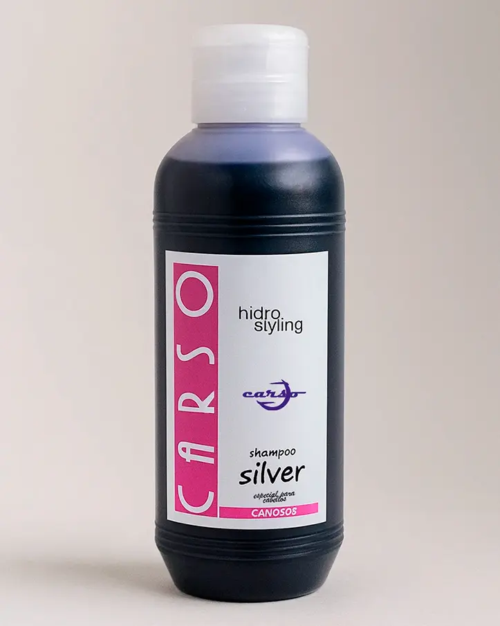 shampoo matizador para canas de carso, neutraliza reflejos indeseados de pelos canosos o platinados